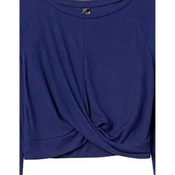 Womens Top 2X Ultra Lightweight Semi Sheer Rib Knit Wrap Long Sleeve Yoga - Picture 7 of 8